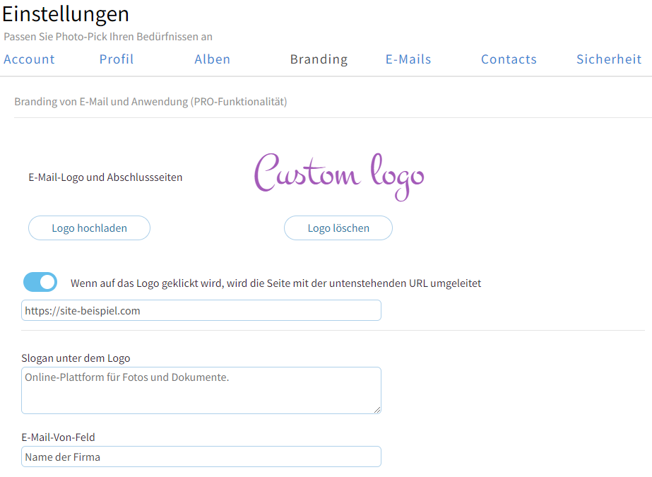 Branding-Einstellungen